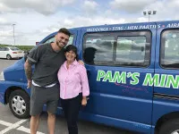 Pam with tall young guy in Scunthorpe